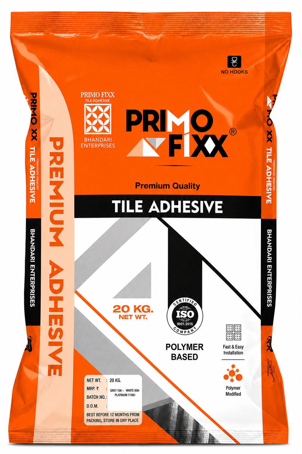 Primo Fixx 20 kg tile adhesive bag being torn open
