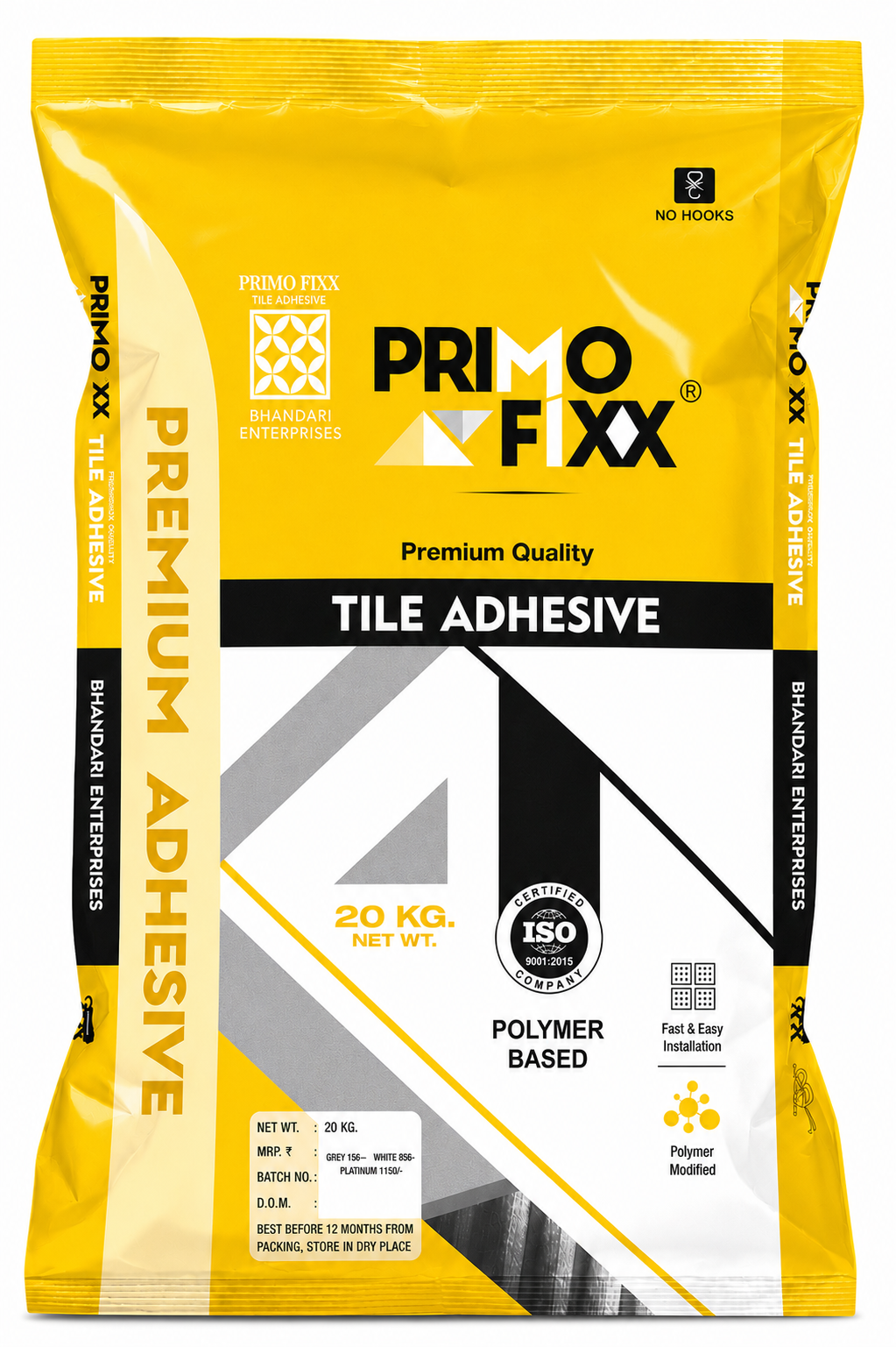 Primo Fixx premium quality tile adhesive 20 kg yellow pack