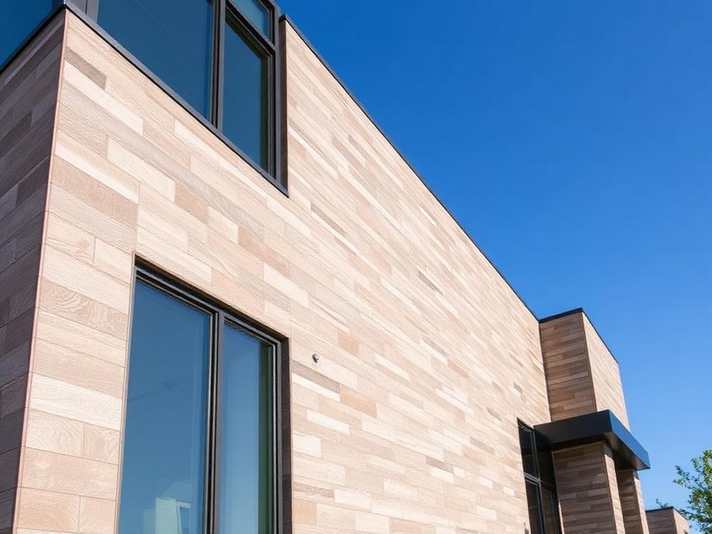 Exterior elevations — Stone-look facade cladding